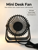 Mini ventilateur de bureau, alimentation par câble USB, ventilateur de bureau à 3 niveaux de vitesse, angles réglables