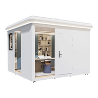 Maison modulaire en aluminium avec coins arrondis, imperméable, véranda, mini studio d'art, cabane préfabriquée, écoénergétique, moderne