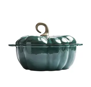 Pumpkin Shape enamel cast iron pot accept OEM brand and package