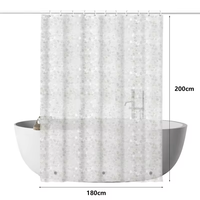 Rideaux de douche imperméables en PEVA avec œillets en acier inoxydable, crochets en PVC, semi-transparents, blancs, anti-moisissures, épais, pour salle de bain