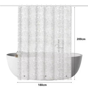 Rideaux <span class=keywords><strong>de</strong></span> <span class=keywords><strong>douche</strong></span> imperméables en PEVA avec œillets en acier inoxydable, crochets en PVC, <span class=keywords><strong>semi</strong></span>-transparents, blancs, anti-moisissures, épais, pour salle <span class=keywords><strong>de</strong></span> bain - Product Image 6
