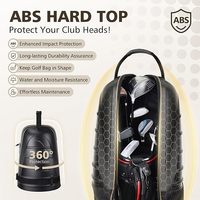 Tas Golf Travel Hard Case Beroda, Disetujui Maskapai Penerbangan, Tahan Air, Poliester 1680D, Hitam, Penutup Ritsleting, Pelindung untuk Perjalanan