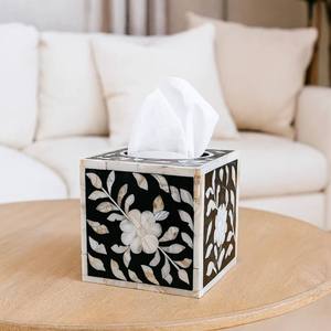Mother Pearl Inlay <b>Tissue</b> Box Cover & <b>Paper</b> Holder with Capiz Shells Modern Waterproof Design 15x15x15cm Made in Vietnam - Product Image 5