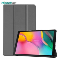 Étui de tablette en cuir PU antichoc triple pli doublure en microfibre magnétique multicolore housse de tablette pour Samsung Galaxy Tab S5E