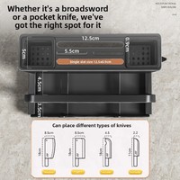 Support de Rangement Tout-en-un Multifonctionnel en Acier Inoxydable pour Couteaux de Cuisine, Planche à Découper et Baguettes