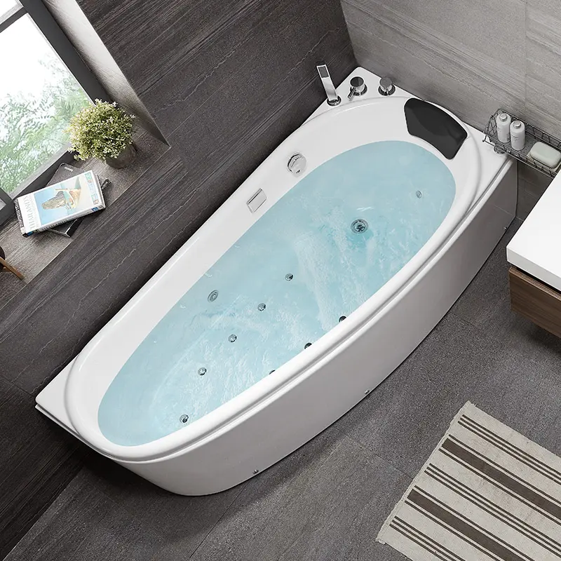 Hot sale adults eco-friendly luxury corner free standing acrylic bath tub mini size bathroom tubs massage Air bubble bathtub