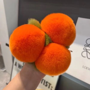 Llavero de caqui, accesorio para bolso, colgante de peluche para mochila, amuleto de la suerte con temática de caqui, pequeño colgante de regalo. - Product Image 3