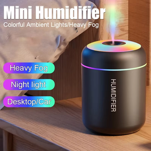 <span class=keywords><strong>Mini</strong></span> humidificateur d'air USB, diffuseur d'arômes, purificateur d'huiles essentielles, pulvérisateur de brume froide, humidificateur de bureau LED pour la maison et la chambre - Product Image 5