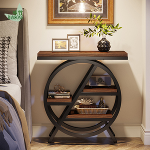 Tavolino Moderno a <span class=keywords><strong>3</strong></span> Ripiani, Stretto e Compatto, con Ripiano Portaoggetti, Comodino per Soggiorno, Camera da Letto, Divano, Ufficio, Servizio Personalizzato - Product Image 3