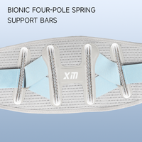 Ceinture de soutien lombaire personnalisable OEM thermocollée avec barres à ressort bioniques à 4 pôles, attelle dorsale respirante pour la gym, le travail et le sport