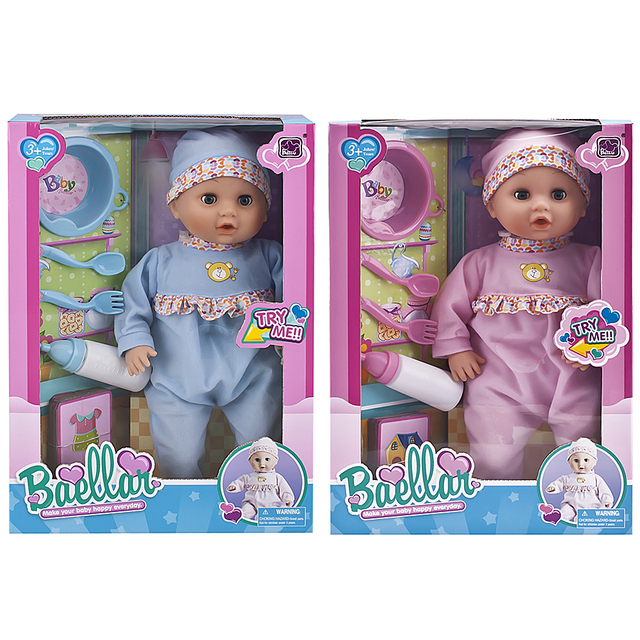 Best Selling 15 Inch Vinyl Realistic Feeding & Sucking Functional DIY Baby Doll for Gift Item