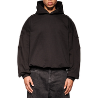 Sweat à capuche personnalisé de luxe pour homme, coupe ample et carrée, en molleton bouclette 100% coton 450 g/m², style automne, idéal pour l'impression