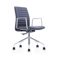 Chaise de bureau exécutive moderne en cuir de haute qualité avec hauteur réglable et pivotante pour bureau à domicile, atelier, salle de réunion