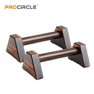 WP8005 2 PCS Carbide Wood Pushup Bars Non-Slip Base Exercise Home Workout Equipment Wooden Parallettes Handle Stands For Men