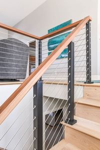 ステンレス鋼ケーブル階段手すり屋内装飾ワイヤー手すりポストデザイン - Product Image 4