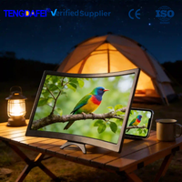 12 Inch Outdoor Curved HD Phone Screen Enlarging Bracket Hand-Free Plastic Eye Care Stand Camping Outdoor Movie Watching Model