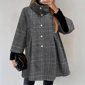 Cárdigan <span class=keywords><strong>Largo</strong></span> con Cinturón, Cuello Mandarín, Estampado a Cuadros, para <span class=keywords><strong>Mujer</strong></span>, Otoño Invierno, Nueva Moda Coreana, Estilo Casual, Cierre de Botones - Product Image 1