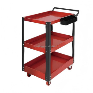 Chariot à outils multifonctionnel en métal à 4 tiroirs et 3 niveaux avec quatre roues, chariot <span class=keywords><strong>utilitaire</strong></span> <span class=keywords><strong>professionnel</strong></span> pour outils mécaniques - Product Image 3