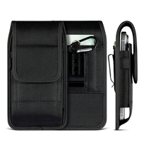 Étui de ceinture multifonction en cuir PU et nylon pour téléphone, avec clip de ceinture, porte-stylo et fente pour cartes, idéal pour le transport quotidien en extérieur