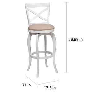 2025 Top Rated Swivel <strong>Upholstered</strong> <strong>Bar</strong> High <strong>Stool</strong> With <strong>Back</strong> - Product Image 6