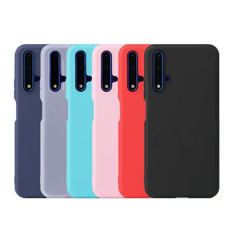 Candy Color Design Soft Back Cover Shockproof TPU Silicone Matte Phone Cases for Huawei Nova 5T Honor 20 P20 P30 P40 P50 Pro