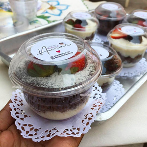 Gobelets en plastique <span class=keywords><strong>PP</strong></span> jetables en forme de U de 250ml 360ml pour thé au lait mini gobelets à emporter pour yaourt, pudding, dessert crème glacée avec couvercles - Product Image 6