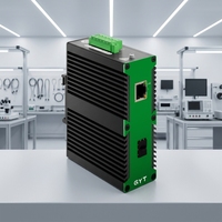 GYT Boîtier industriel durci Gigabit PoE 1x SC Fibre 1x RJ45 Rail DIN Protection contre les surtensions 6KV Température étendue -40F à 167F Sans ventilateur Certifié FCC En stock