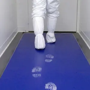 حصيرة زرقاء لاصقة بغشاء لاصق لغرفة النظافة مقاس 3C 26 × 45 65 × 115 سم