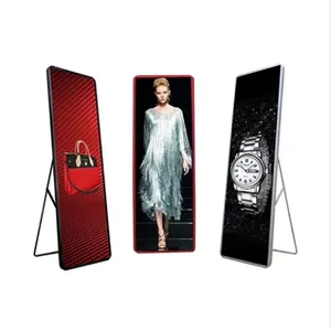 Wholesale Shop Advertising Tripod Stand Type LED Mirror Screen Full Color P1.86 P2 P2.5 P3 mm LED Poster