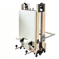 Machine d'entraînement Pilates Reformer pliable et portable en bois d'érable massif, réglable pour le levage des jambes, idéale pour studio et salle de sport - Vente en gros