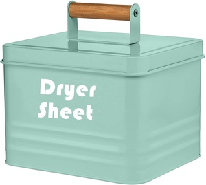 Caja <span class=keywords><strong>de</strong></span> lata con mango <span class=keywords><strong>de</strong></span> madera para detergente en polvo, contenedor <span class=keywords><strong>de</strong></span> detergente en polvo, estilo Retro Vintage, con cuchara - Product Image 2