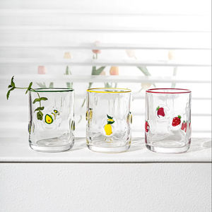 Venta al por mayor exquisitos vasos de cristal de alta calidad con patrón de frutas de 380Ml <span class=keywords><strong>para</strong></span> fiestas <span class=keywords><strong>y</strong></span> decoración de muebles - Product Image 1