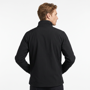 Chaqueta softshell negra con cremallera para senderismo al aire libre, abrigo ligero para trekking. - Product Image 2