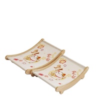 Lit pour chat unique et moderne en forme de lune, en bois naturel durable de haute qualité, avec griffoir amovible et lavable pour une utilisation en intérieur