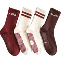Chaussettes de Pilates personnalisées unies pour femmes avec semelle en tissu éponge pour l'entraînement au Pilates, emballage gratuit