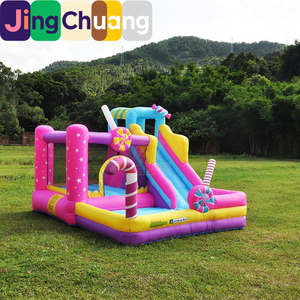 ปราสาทลมเป่าลมสำหรับเด็ก แทรมโพลีนในบ้าน แทรมโพลีนกลางแจ้งพร้อมสไลเดอร์ขนาดเล็ก อุปกรณ์สันทนาการในร่ม ผู้ผลิตอุปกรณ์สนุกสนาน - Product Image 1