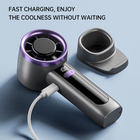 Kipas genggam pengisi daya USB, kipas genggam kecepatan tinggi portabel dengan tampilan Digital Mini