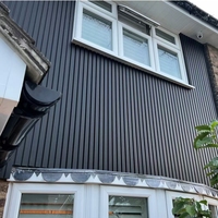 Panneau décoratif extérieur, revêtement composite bois-plastique, panneau mural cannelé, revêtement de façade WPC pour revêtement mural