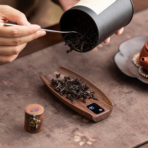 Mini Báscula Electrónica para Té, Madera de Nogal, Pantalla LCD, Dispositivo de Pesaje para Ceremonia del Té - Product Image 4