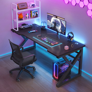 Gran oferta, escritorio de juegos negro de esquina grande, Metal de madera duradero con altura ajustable para uso en el dormitorio de los jugadores de Esports - Product Image 1