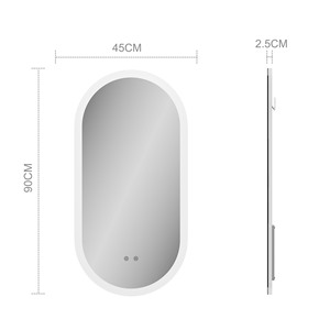 Fabricants OEM cadre mince personnalisation ODM miroir <span class=keywords><strong>de</strong></span> <span class=keywords><strong>salle</strong></span> <span class=keywords><strong>de</strong></span> <span class=keywords><strong>bain</strong></span> ovale rétro-éclairé en verre écologique avec lumière - Product Image 6