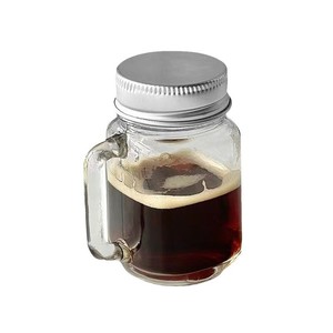 Mini Mason <span class=keywords><strong>Jar</strong></span> vuông với xử lý cà phê pha chế cup kín <span class=keywords><strong>Jar</strong></span> thủy tinh trong suốt cup bao bì thực phẩm chai - Product Image 6