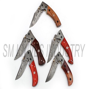 Lote de 5 piezas de cuchillos de bolsillo plegables de Damasco hechos a mano (smk1189) - Product Image 4