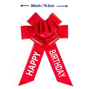 30 pouces <span class=keywords><strong>joyeux</strong></span> <span class=keywords><strong>anniversaire</strong></span> tirer arc grand ruban de traction <span class=keywords><strong>rouge</strong></span> arc de voiture pour la décoration de fête d'<span class=keywords><strong>anniversaire</strong></span> - Product Image 2