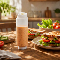 Botol Saus FIFO Botol Tekan Cina Dispenser Aksesoris Dapur Memasak OEM Salad Tomat Grosir Botol Plastik