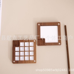 Palette d'aquarelle en bois de noyer, boîte rectangulaire hydratante pour peinture solide, fournitures d'art pour la peinture chinoise - Product Image 4