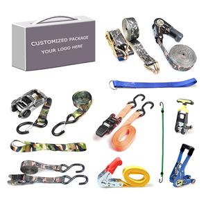 1インチ25mm製造直接ラチェットタイダウンストラップSフックオートバイタイダウンストラップ付き - Product Image 3