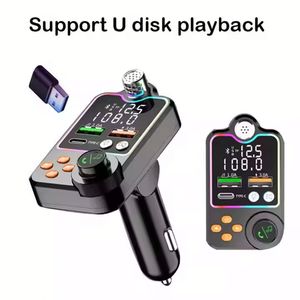 Car Wireless 5.0 FM Transmitter Quick Charge Key Bass <b>Mp3</b> <b>Player</b> Dual <b>USB</b> Display Audio <b>Player</b> Car Charger - Product Image 5