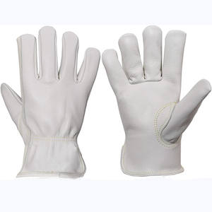 Guantes de conducción para hombre Guantes DE SEGURIDAD duraderos de cuero de grano de vaca Guantes de cuero de trabajo de jardinería Grado AB - Product Image 1