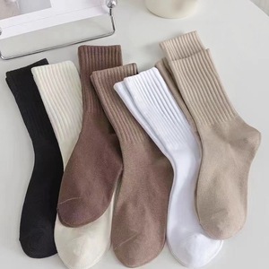 Women's Slouch <b>Socks</b> Solid Color Cotton Breathable Mid-Calf Spring Autumn <b>Winter</b> Casual Wear - Product Image 5